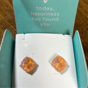 Peach Iridescent clara stud Earrings. Origami Owl